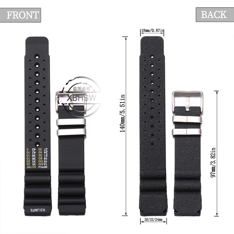 Versatile Resin Strap for Sports Diver Watches - Available in Multiple Sizes