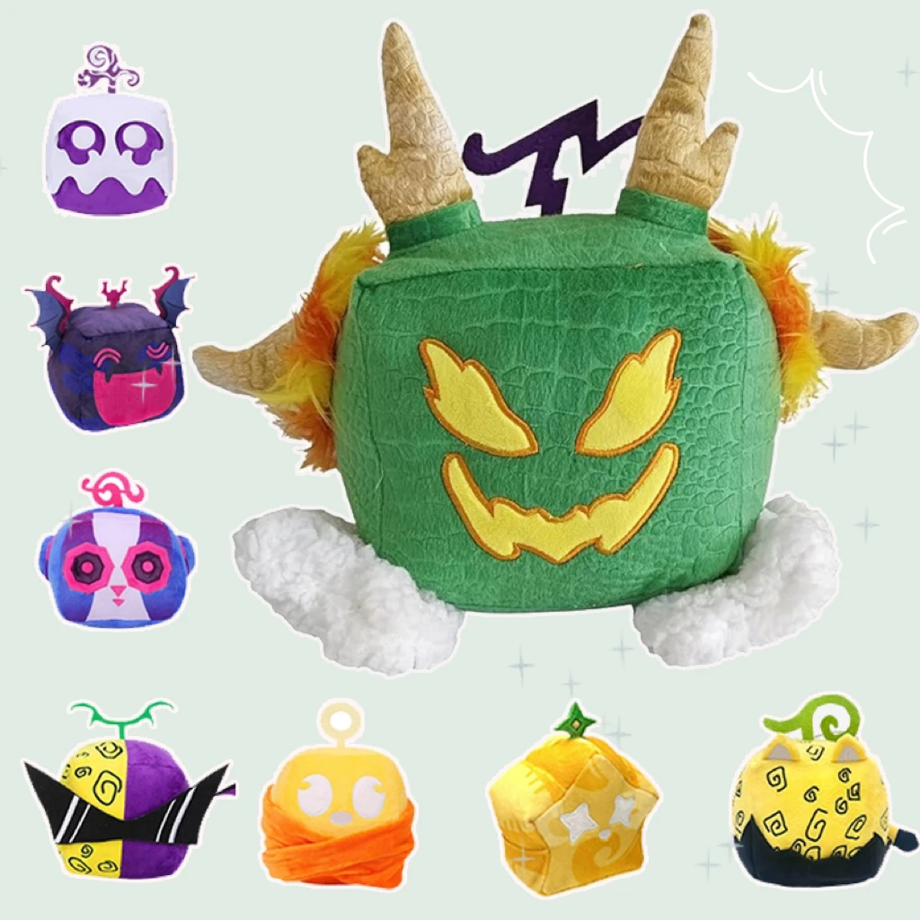 Blox Fruits Anime Game Peluche Fruit Leopard Pattern Box Plushies Toy Soft Farcito Fruits Toy Regalo Di Natale Per Bambini