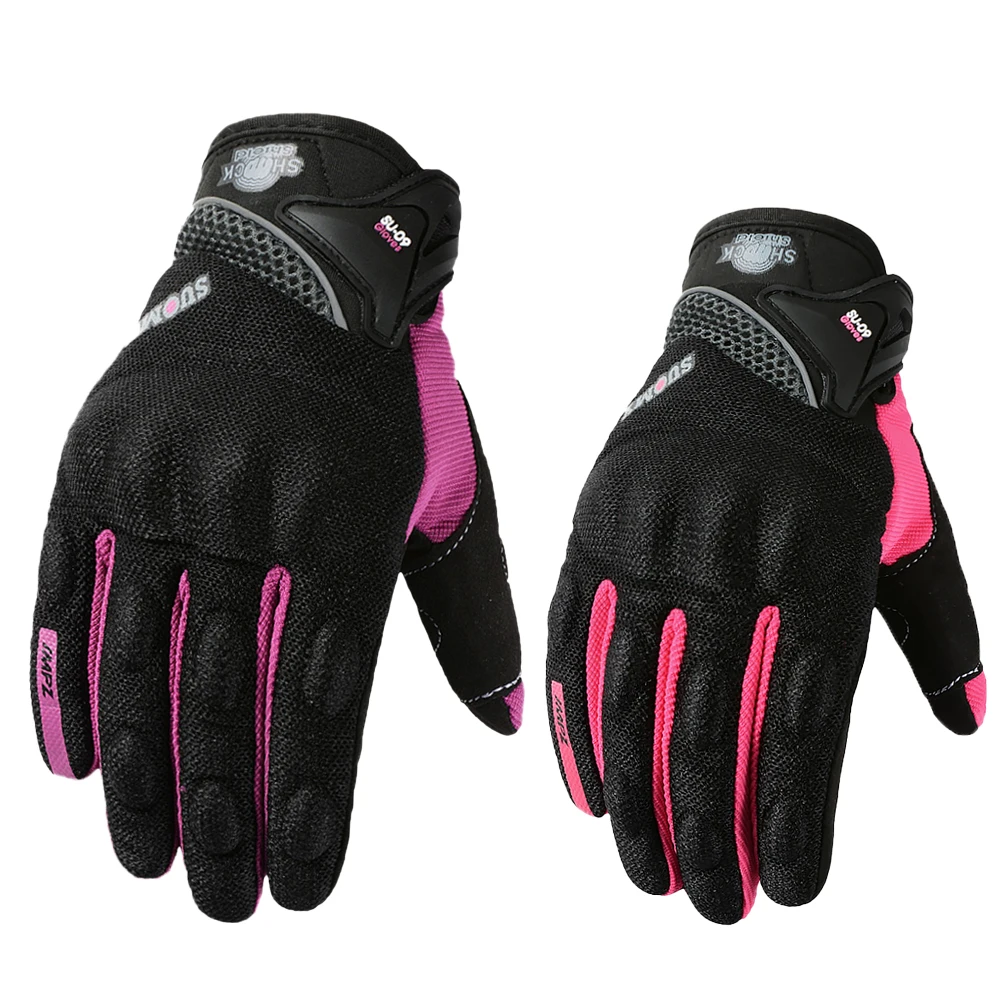 Motorcycle Gloves SUOMY Women Motorcycle Gloves Summer Breathable Motorbike Racing Gloves Lady Pink/Purple Motocross Touch Function
