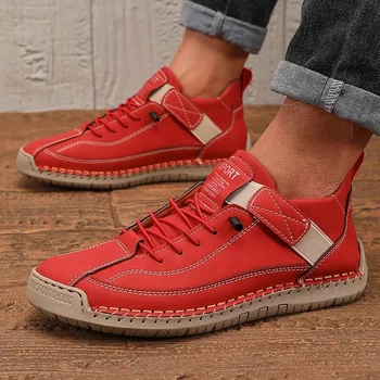 أحذية رجالية مسطحة جديدة مع تصميم ريترو خفيف فاخر مقاوم للماء ومقاوم للاهتراء للعمل في الهواء الطلق والمشي لمسافات طويلة والأحذية الرياضية الترفيهية 6