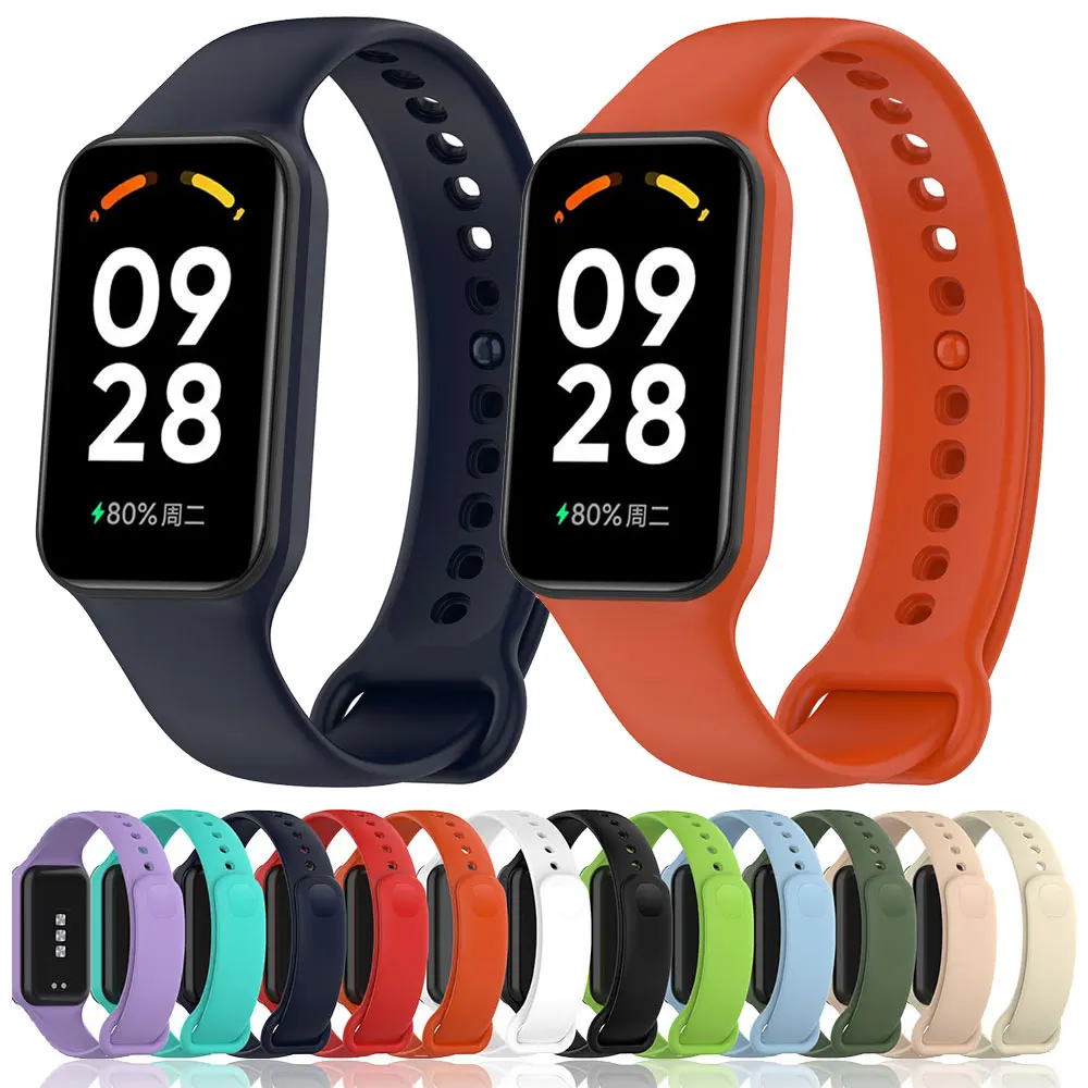 

Watch Strap For Xiaomi Smart Band 8 Active / Redmi Band 2 Silicone Replacement Wrist Band Bracelet Smartwatch Smooth Watchband