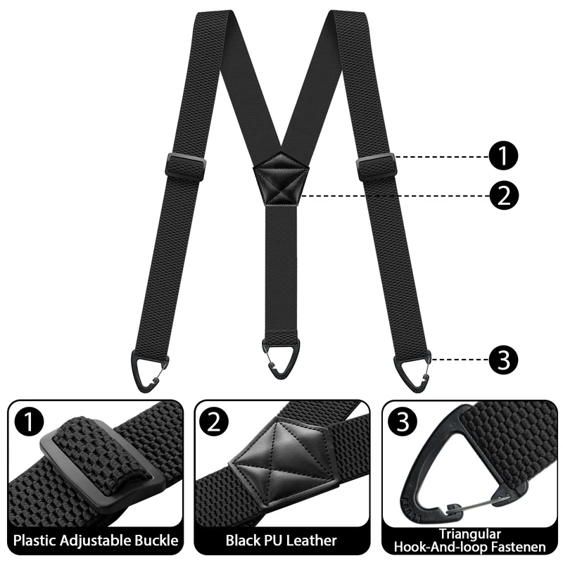 Hidden Suspenders Heavy Duty Work Under Y Back Suspender Clothes 1.5 Inches...
