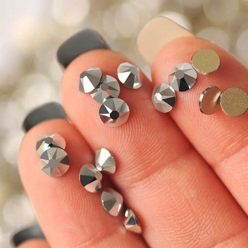 

SW Diamante NO Hotfix CZ Стразы 8Big 8Small Strass серебряные элементы DIY с плоским основанием для украшения ногтей одежды