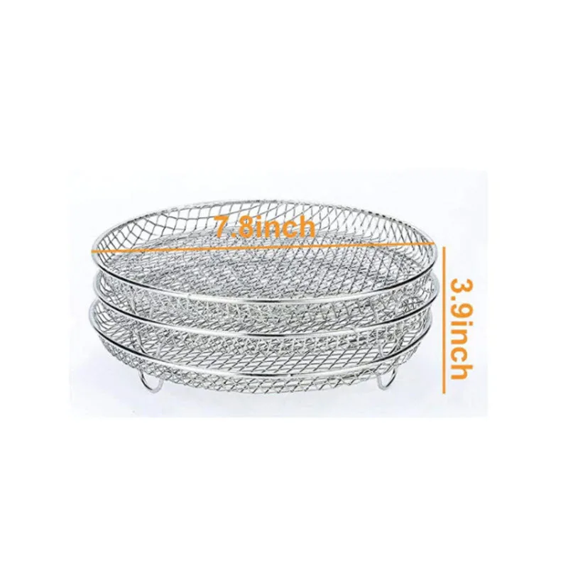 1/3/5 Layers Dehydrator Rack Air Fryer Cooker Rack Stainless Steel Stand Accessories Compatible with Ninja Foodi Grill