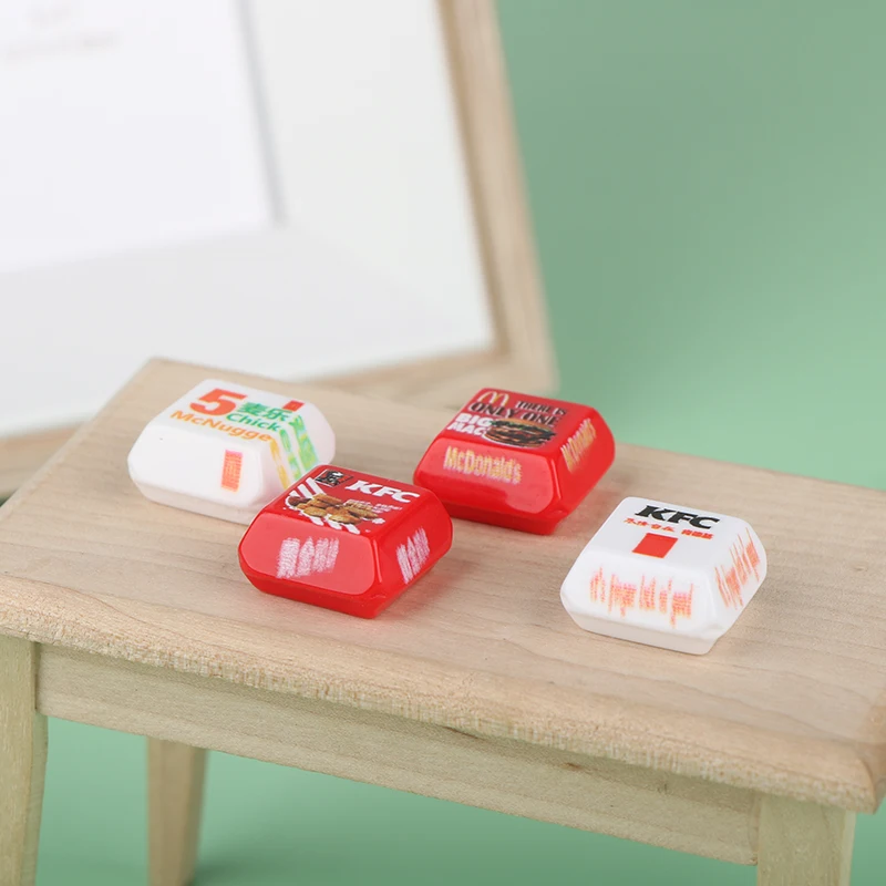 

5pcs 1/12 Dollhouse Miniature Burger Box Mini Kitchen Food Scene Model Decor Pretend Toys