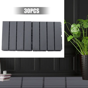 30 Pack Interlocking Deck Tiles Garden Floor Boards Outdoor Flooring Patio Floor Decking Tiles Anti-slip Home Decor Accessories 2