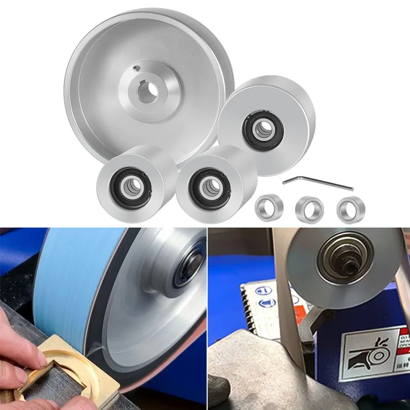 Belt Grinder 2x72 Complete Belt Knife Grinder Wheel Set 5 Drive 5/8 Bore 3 Track 2 Idler For Knife