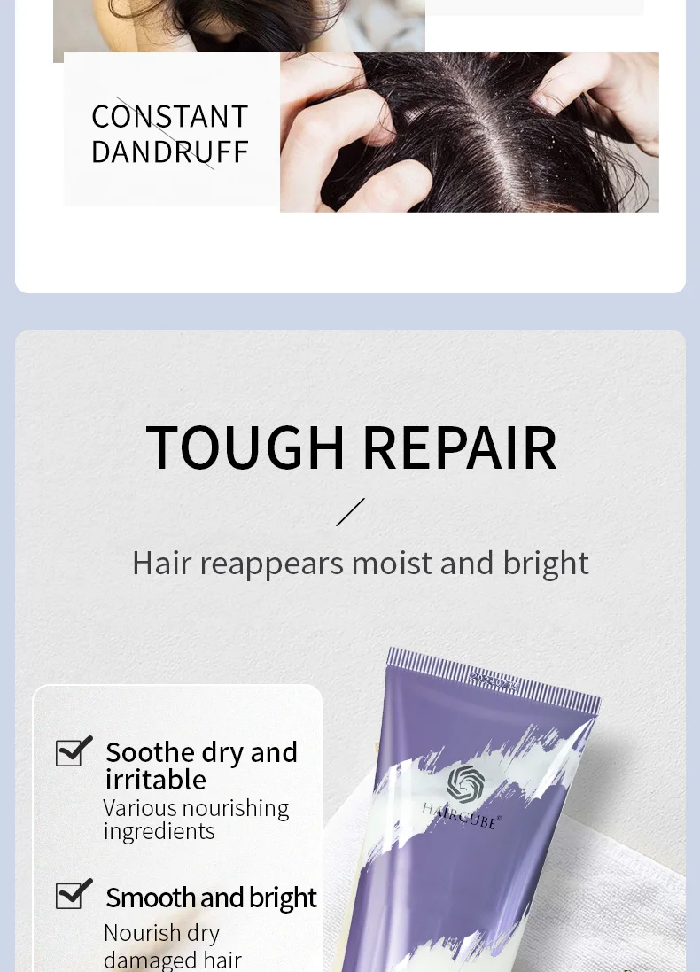 Hair Mask Natural Ingredients Fig Hair Film Repair Dry And Damaged Frizzy Soft Smooth Shiny Deep Moisturize Hair Nourish Mask