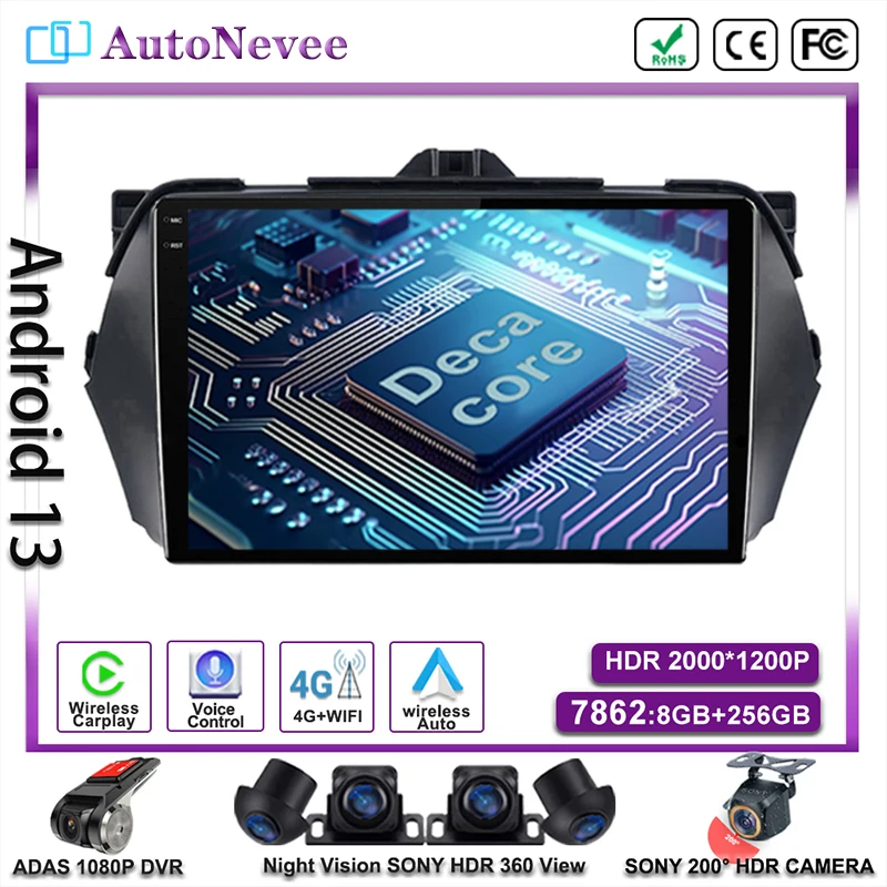 

Android13 Radio Stereo Screen For Suzuki Alivio Ciaz 2014 2015 2016 2017 - 2019 Multimedia DVD NO 2DIN Car Player GPS Navigation