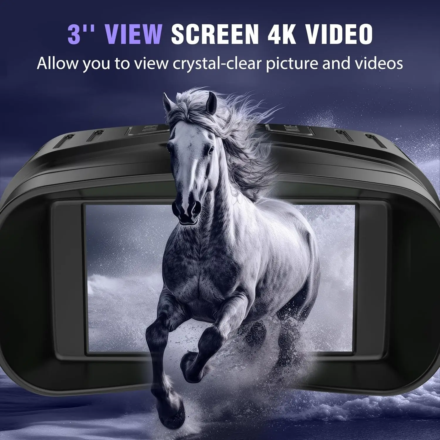Night Vision Binoculars for Adults, 3'' HD Screen Binoculars can Save Photo and Video