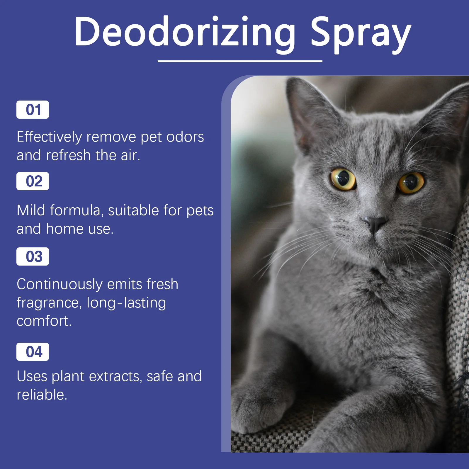 Pet Deodorant, Remove Pet Smell, Fresh Lavender Fragrance Deodorant Spray