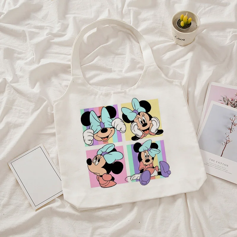thumbnail image 1 of Bolso de mano de lona estilo hip hop con diseño de Minnie y Mickey Mouse de Disney, bolso de hombro ecológico, bolso de compras para mujer, bolso de mano estilo Harajuku para mujer, 1 of 5