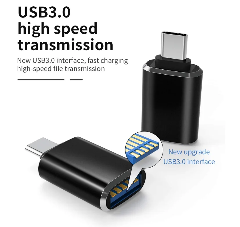 타입 C OTG USB C(수) - USB A(암) 어댑터 썬더볼트3.0 케이블 (맥북, 아이폰15 프로 맥스 플러스, 아이패드 프로, 에어, 미니 호환)