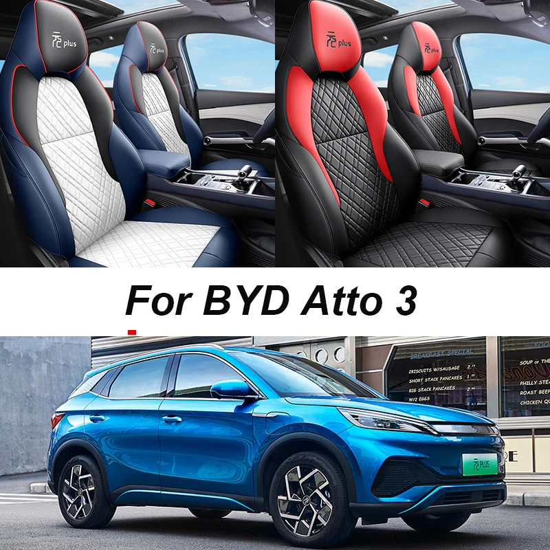 BYD Atto 3 Yuan Plus 자동차 시트 커버, 자동차 액세서리, 인테리어 드롭 배송, 겨울 풀 세트, 맞춤형 NAPPA 가죽
