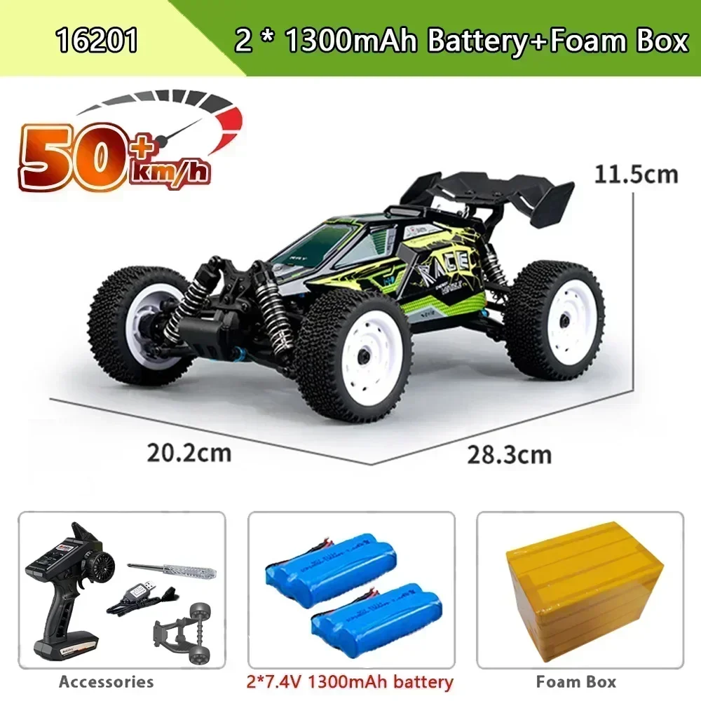 16102 1:16 50KM/H 4WD RC Car With LED Light Remote Control