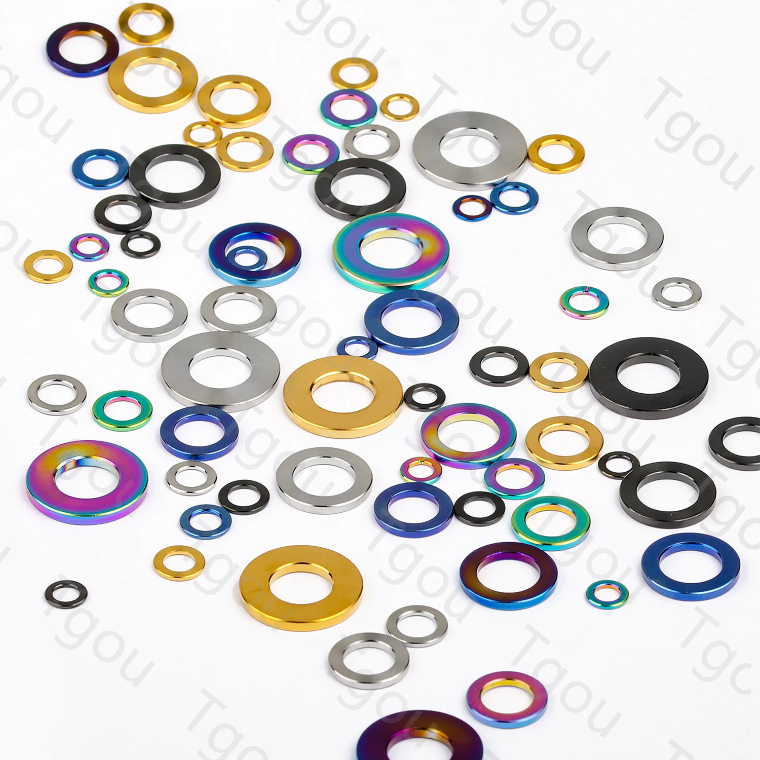 

Tgou Titanium Washer M4 M5 M6 M7 M8 M10 Flat Gasket for Bicycle Motorcycle 10pcs
