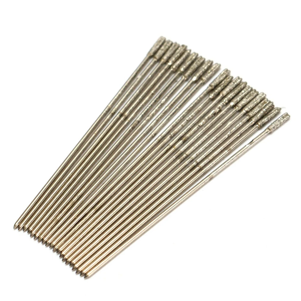 

20pcs 1mm Diamond Coated Lapidary Drill Bits Solid Bits Needle For Glass Semiconductor Material Drill Tools Workshop Equipment