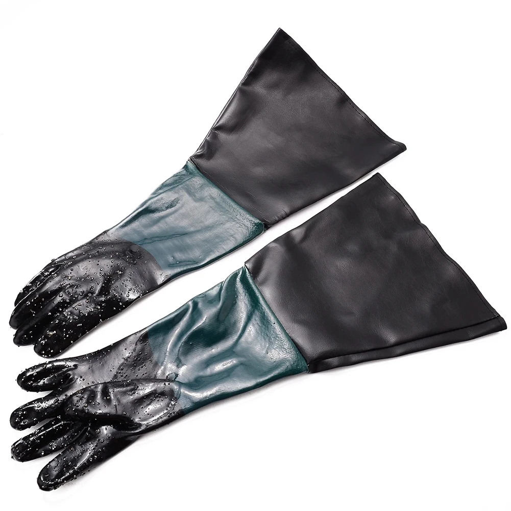Cotton Lined Sandblast Cabinet Double Sewn Abrasive Cotton Gloves PVC Sand Blast Cabinet Sandblaster