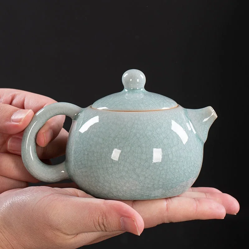 

Ge Kiln Ice Flower Ice Cracked Ceramics Teapot Single Teapot Household with C Tea Brewing Xi Shi Pot Gracked Glaze Supportable K