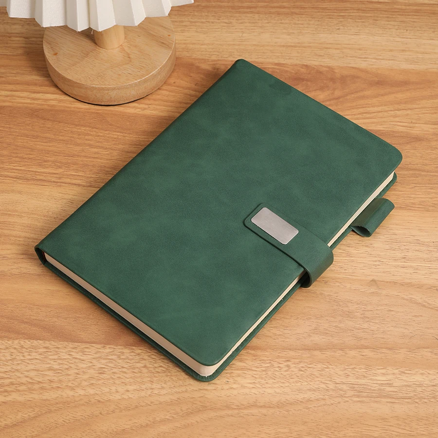 Vintage A5 Leather Notebook with Leather Notebook Cover, Personalized Soft Cover and Bookmark, Perfect for Business, Meeting