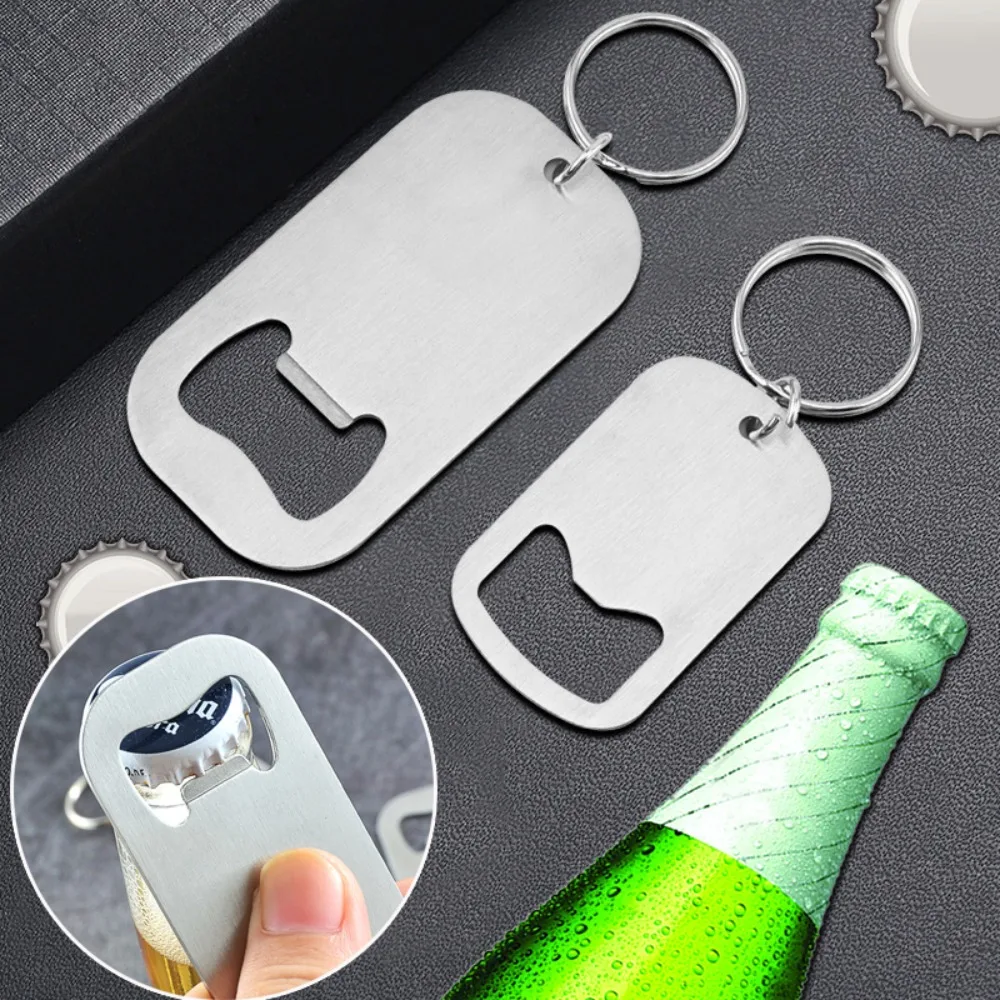 스테인리스 스틸 맥주 병따개 키링 휴대용 음료 오프너 키체인 펜던트 다용도 키체인 병따개