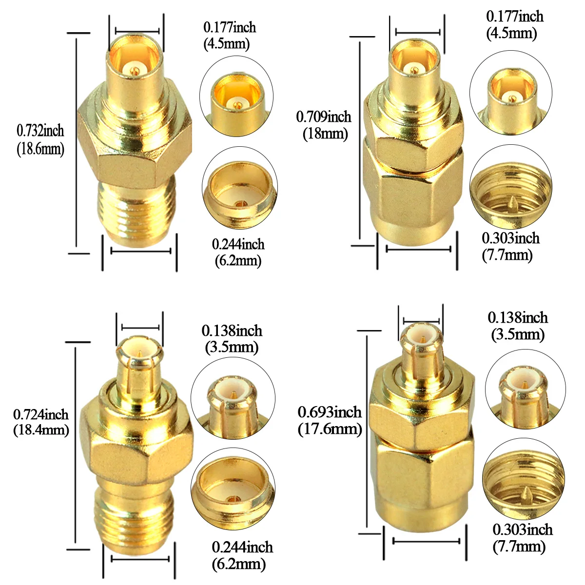 Adattatore Radio Adattatore SMA Maschio A MCX Femmina Placcato Oro - Per RTL-SDR R820T2 E Dispositivi 50 Ohm Gruppo Manometrico R32 - Foto 9