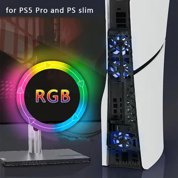 Ventola di Raffreddamento per Console PS5 Slim/PS5 Pro Edizione Disco/Digitale, Sistema di Raffreddamento con Luce RGB, Accessori per Gaming