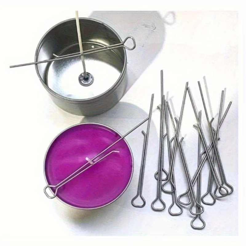 10Pcs 4.3 Inch Candle Wick Holders Clip Wick Fixer Stainless Steel Holders for Candle Making Metal Centering Device Tools