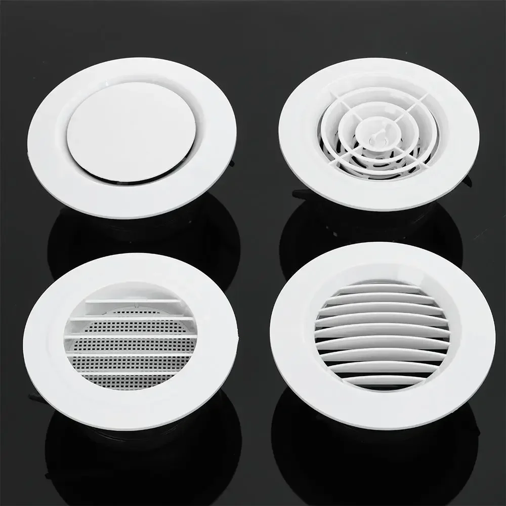 

100mm Various Shapes Air Conditioning Vents Cover ABS White Ducting Ventilation Grilles Round Air Circulation Ventilation Cap