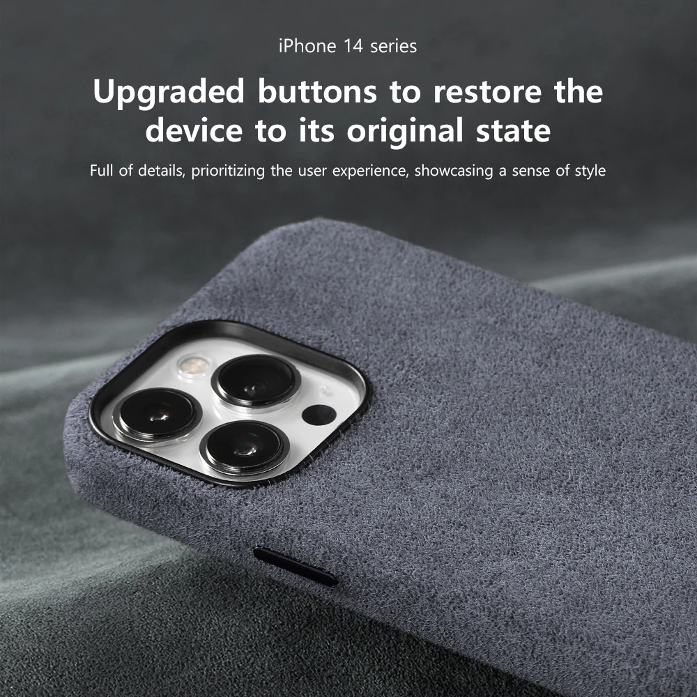 Luxurious Soft Suede Fur Leather Magnetic Phone Case with Magsafe