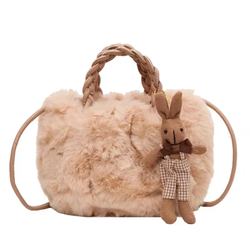 

Женская плюшевая сумка на осень и зиму, новинка 2023, дизайнерская сумка-мессенджер через плечо, популярная портативная меховая сумка для женщин