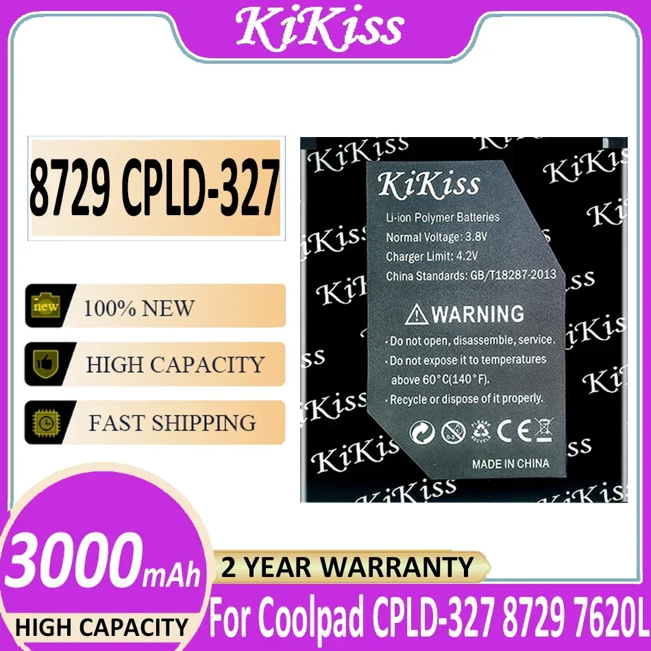 

KiKiss Battery CPLD327 CPLD 327 CPLD-327 3000mAh For Coolpad 7620L 8729 Batteries