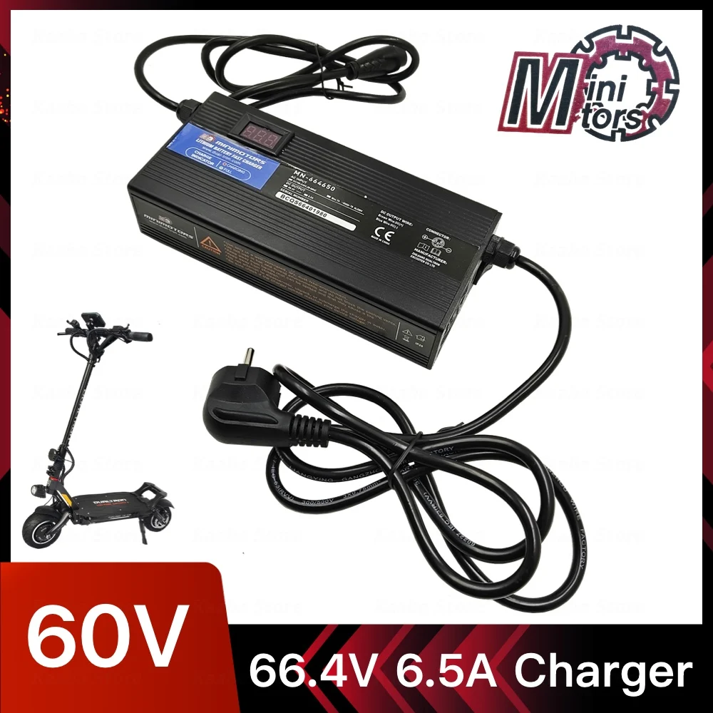 DUALTRON 66.4V 6.5A Quick Charger with Display (KN Port)(For 60V Scooter) Minimotors Fast Charge