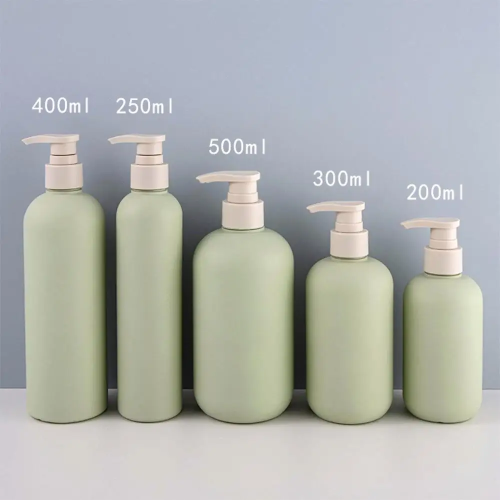 500/300/200ml Green Empty Plastic Pump Bottle For Liquid Lotion Shampoo Cosmetic Container Acrylic Pump Head Refillable Bottles