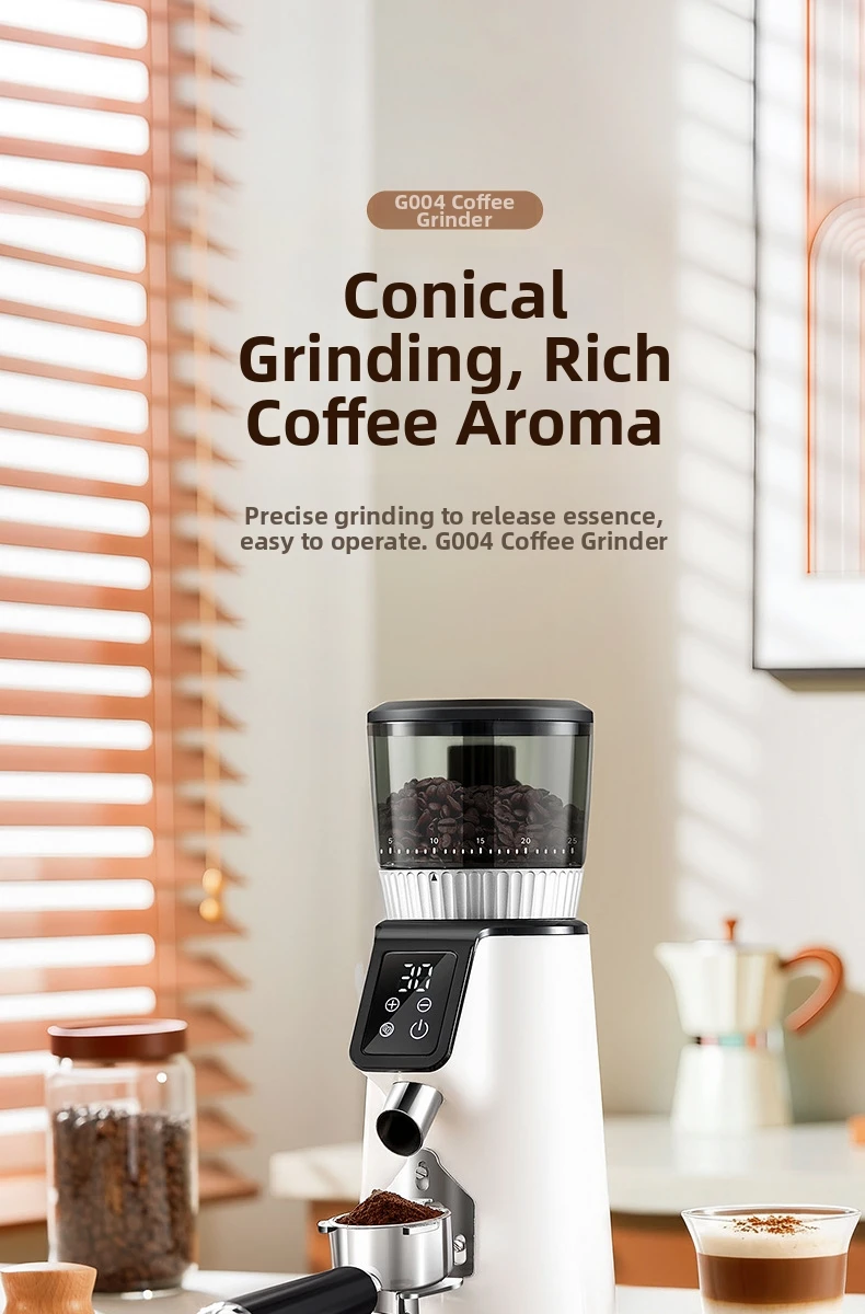 Automatische Elektrische Kaffeemühle für Espresso - Für Gewerbe & Haushalt mit Präziser Dosierung, Einstellbarer Mahlgradeinstellung, Edelstahl – Detail 1
