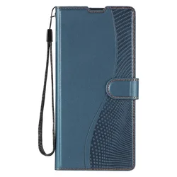 Leather Wallet Flip Cover Case with Magnetic Closure and Shockproof Protection for Reno12 5G (Blue)