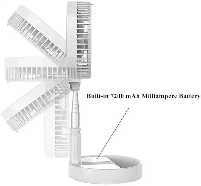 Description Picture 4 of itemTelescopic High Quality Portable Folding Air Cooling Fan USB Rechargeable Stand Fan For Office And Home