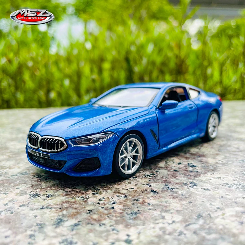 MSZ 1:35 BMW M850i Coupe blue Alloy Car Model Kids Toy Car Die Casting with Sound and Light Pull Back Function Boy Car Gift