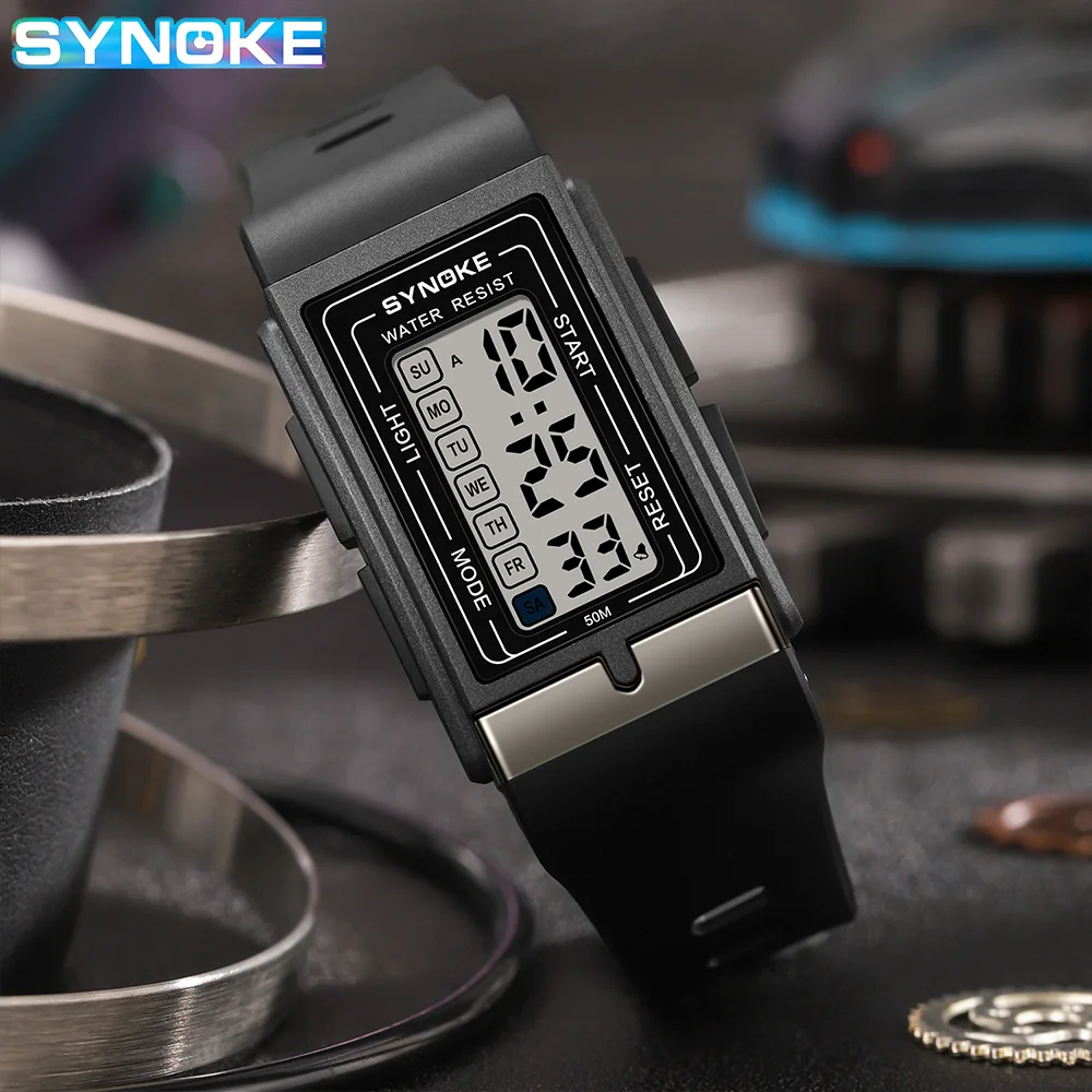 SYNOKE Digital Watches Lady Sports Wristband Multifunction Waterproof Chrono Wristwatch Outdoor Girls Fashion Student Men Watch digital watch