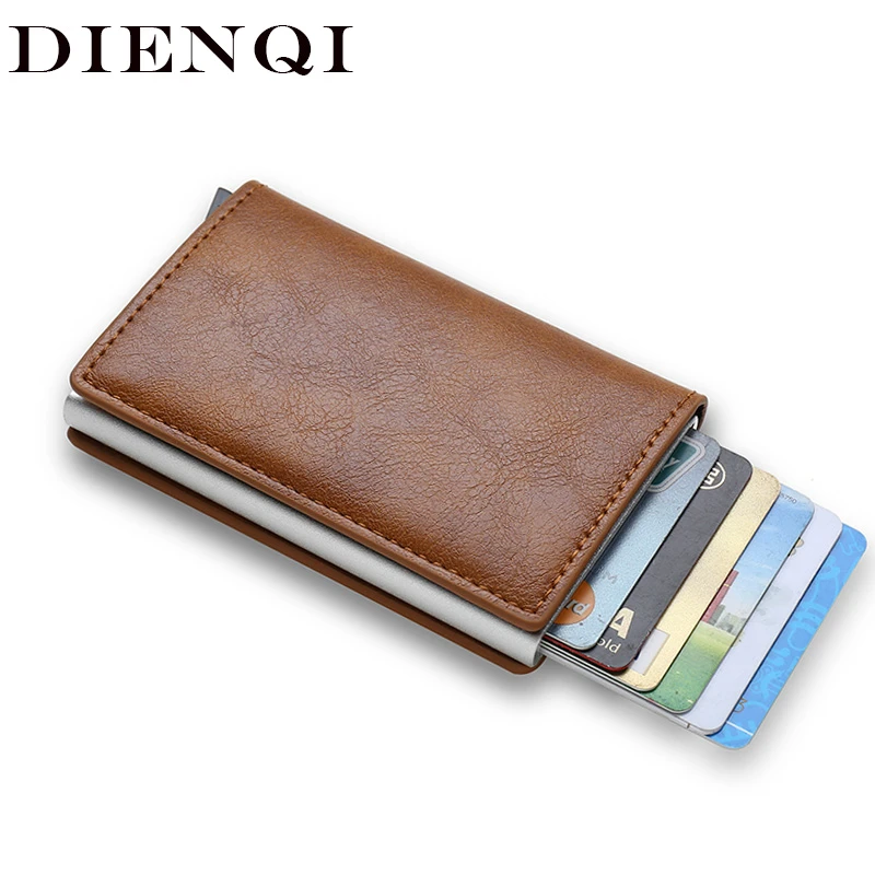 DIENQI – porte cartes Rfid pour homme et femme, portefeuille mince en cuir,  Mini poche, pour argent | AliExpress