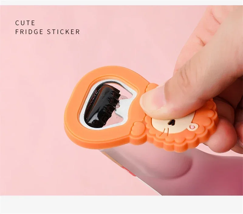 Description Picture 3 of itemCreative Cartoon Multifunction Silicone Stainless Steel Bottle Opener Beer Fridge Openers Kitchen Tools An Be Fridge Magnet