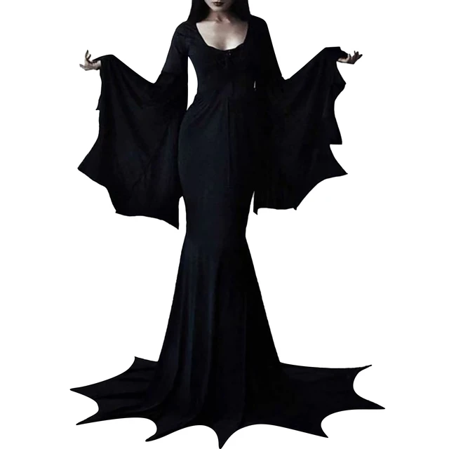  Alidamo Halloween Vampire Dress for Women Bat Sleeve Swing  Party Costumes Evil Masquerade Black L : Clothing, Shoes & Jewelry
