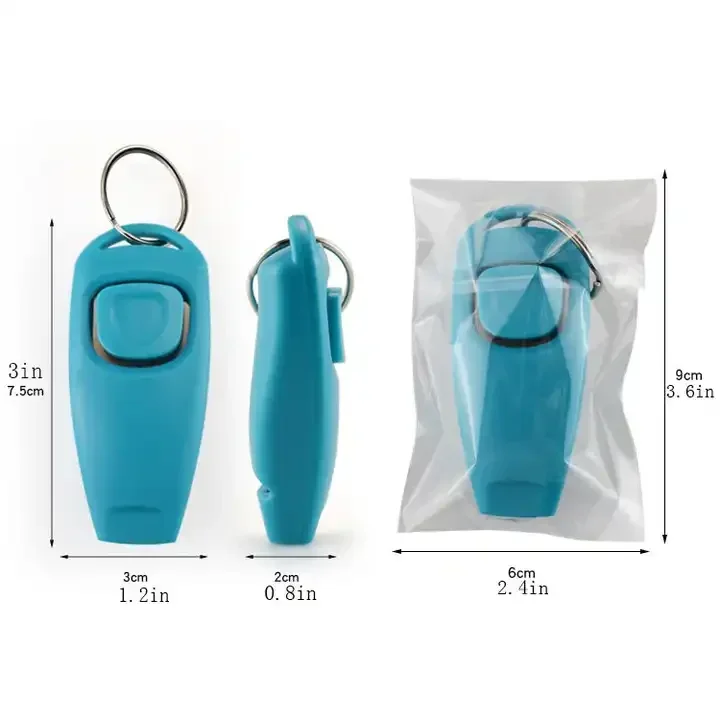 2 in 1 Pet Cat Dog Training Clicker and Whistle Adjustable Wristband Pet Trainer Assistive Guide with Key Ring Dog Supplies dog whistle dog trainer dog clicker