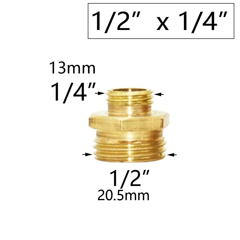 Copper Metal Threaded Water Pipe Connector 1/4" 1/2" 3/4" 1" Thread Reducer Connector Transitional Coupling Hose Tap Fittings 