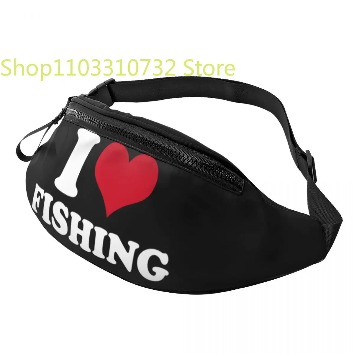 

Casual I Love Fishing Fanny Pack for Cycling Camping Women Men Fisherman Fish Crossbody Waist Bag Phone Money Pouch