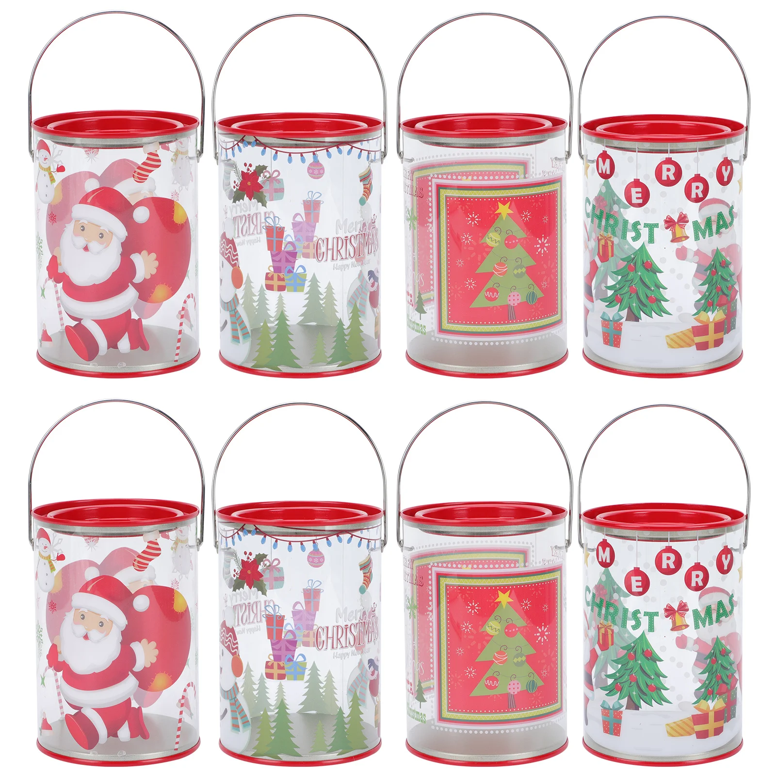

8 Pcs Portable Cylinder Gift Boxes for Presents Tinplate Lid Canister Container