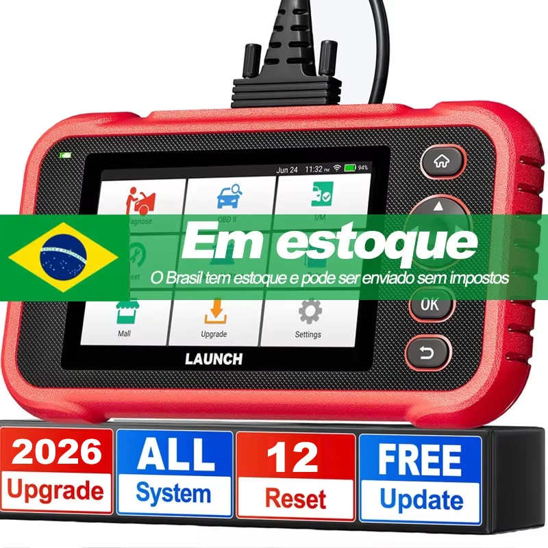 2026 LAUNCH CRP129E Plus V3.0 OBD2 Scanner + CANFD, ferramenta de verificação de diagnóstico de todos os sistemas, atualização gratuita vitalícia, 8 codificação de injetores de reinicialização