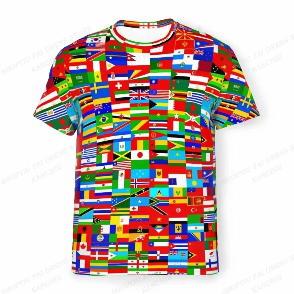 Summer Men's T-shirt Flag Of The World 3d Print T-shirts Men Women Fashion Short Sleeve Tshirt Kids Tops Tees Boy T Shirt Flag 4