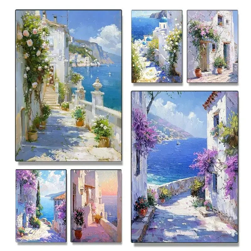 풍경 예술 포스터 캔버스 인쇄 색상 패션 트렌드 주택 농촌 빌라 장식 미학 자연..