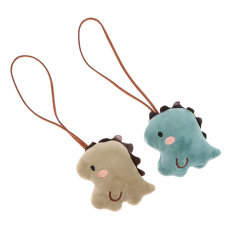 1pc Cute Dinosaur Name Sticker Pendant Cartoon Animal Plush Stuffed Doll Anti-lost Mark Name Tag Charm Keychain Bag Decor 5